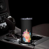 Floral Middle Finger F Ice Skinny Tumbler