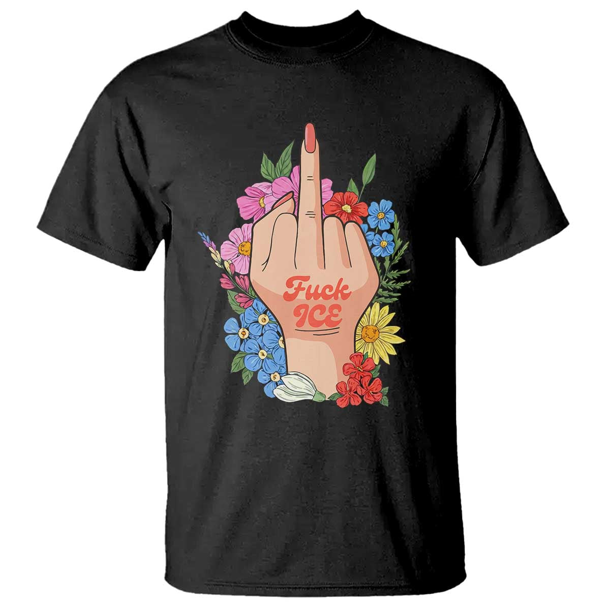 Floral Middle Finger F Ice T Shirt