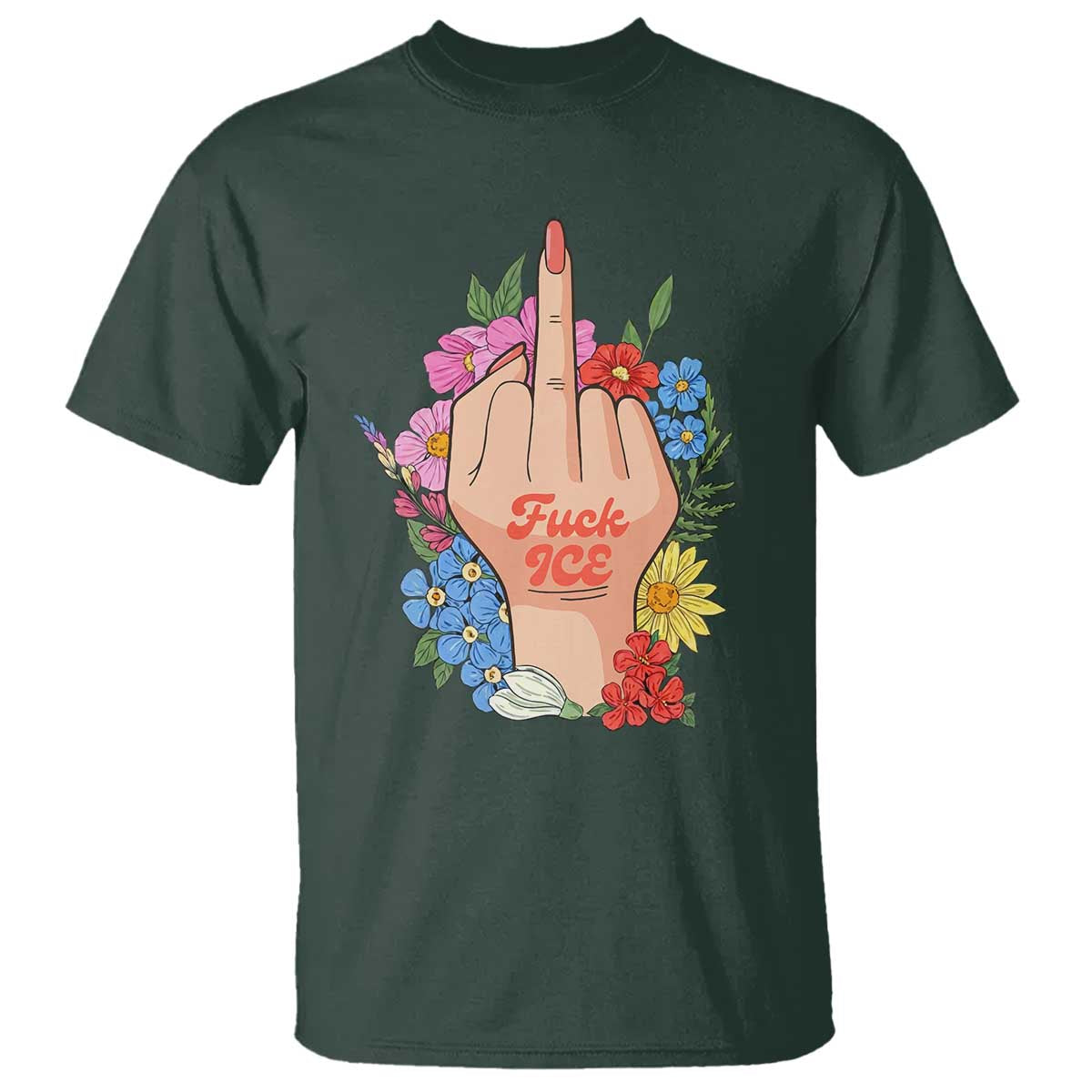Floral Middle Finger F Ice T Shirt