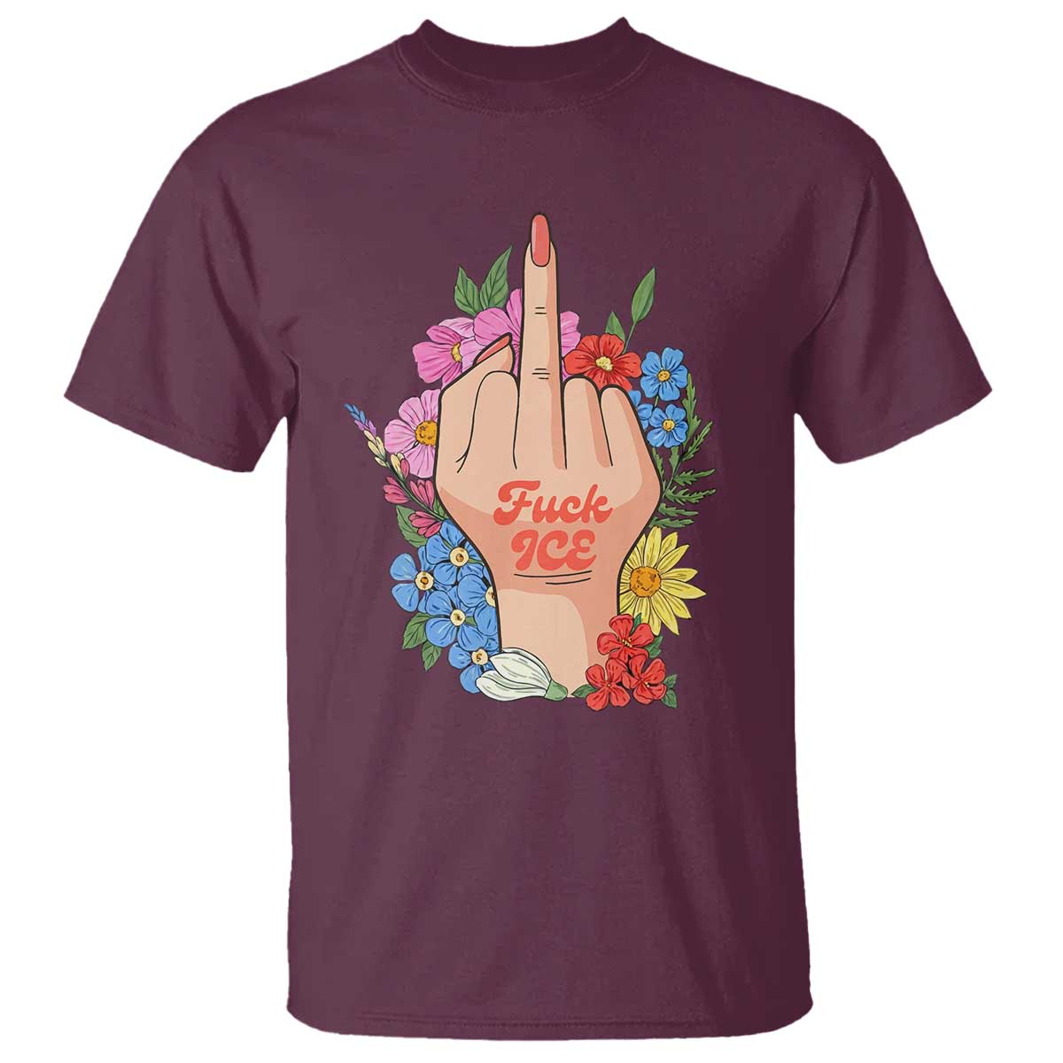Floral Middle Finger F Ice T Shirt