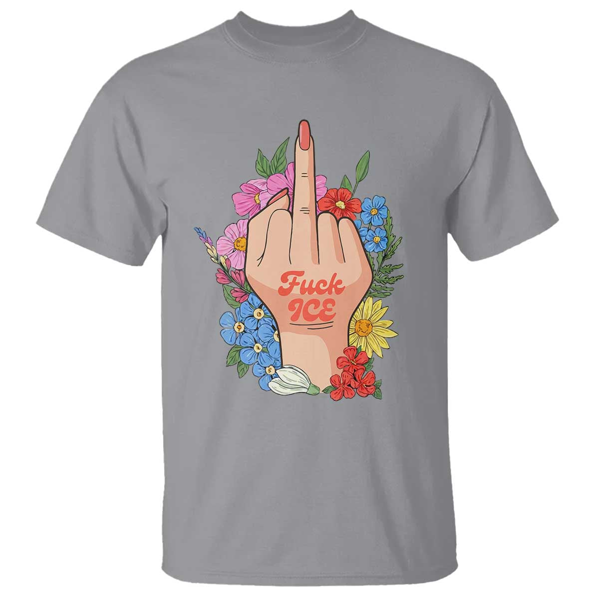 Floral Middle Finger F Ice T Shirt