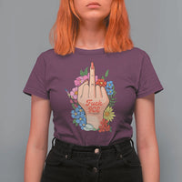Floral Middle Finger F Ice T Shirt For Women