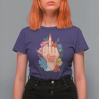 Floral Middle Finger F Ice T Shirt For Women
