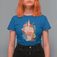 Floral Middle Finger F Ice T Shirt For Women