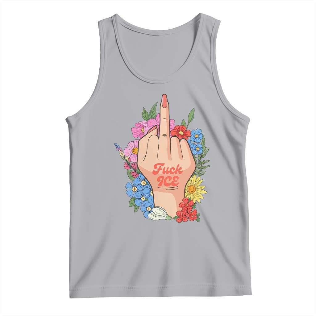 Floral Middle Finger F Ice Tank Top
