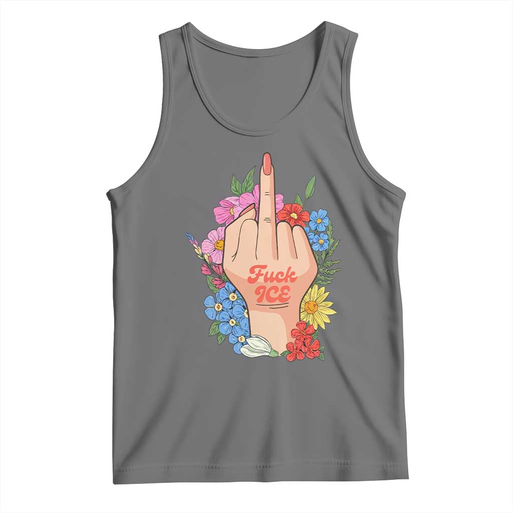 Floral Middle Finger F Ice Tank Top