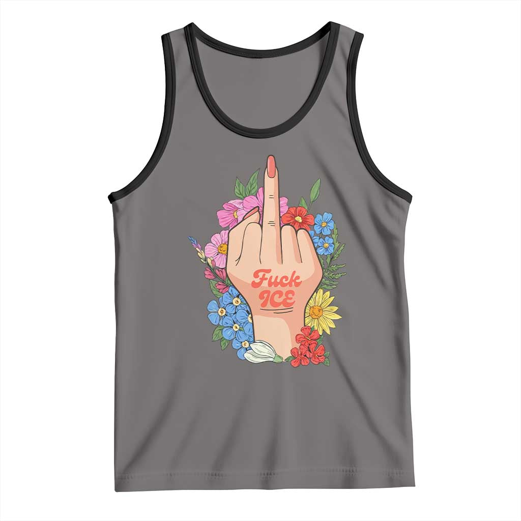 Floral Middle Finger F Ice Tank Top