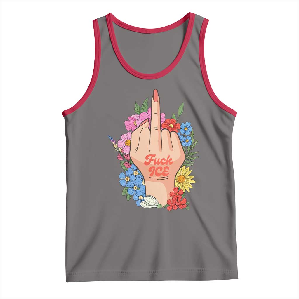 Floral Middle Finger F Ice Tank Top