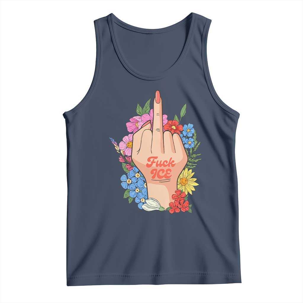 Floral Middle Finger F Ice Tank Top