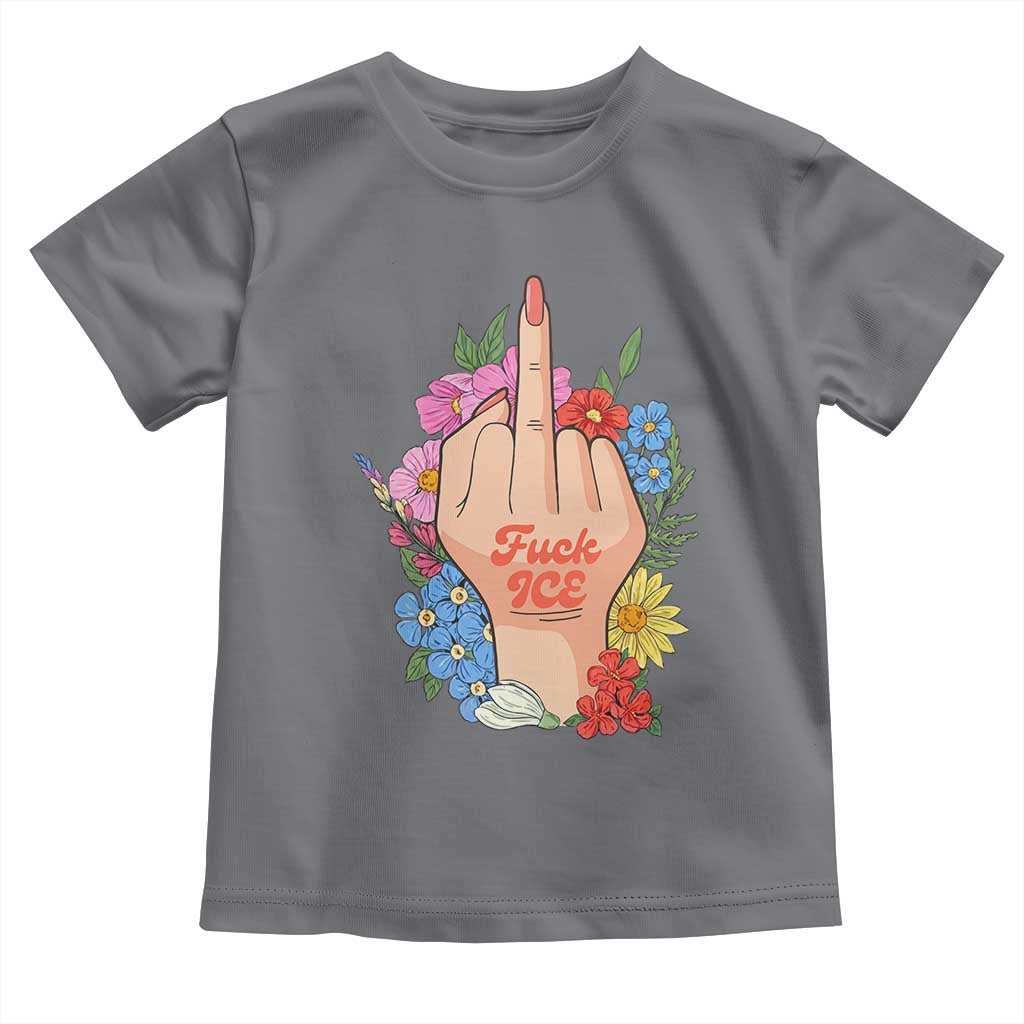 Floral Middle Finger F Ice Toddler T Shirt