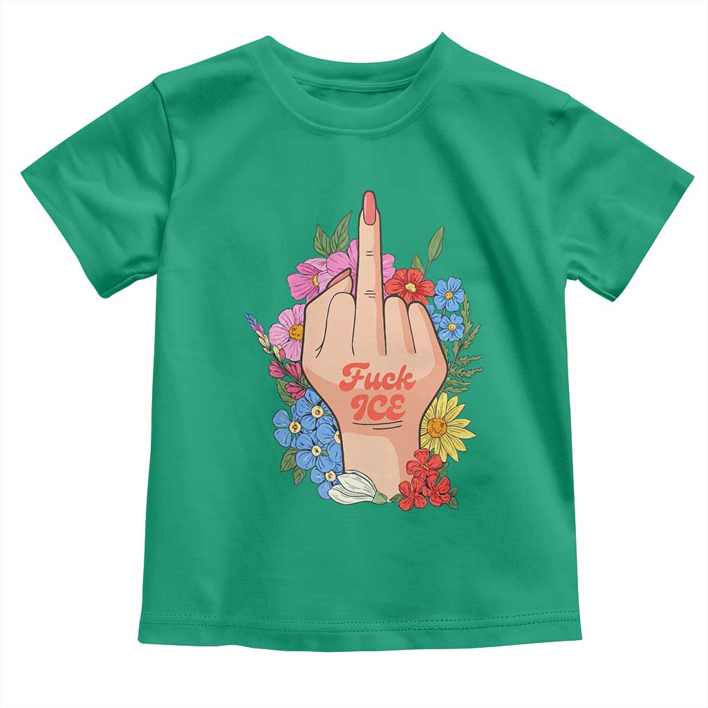 Floral Middle Finger F Ice Toddler T Shirt