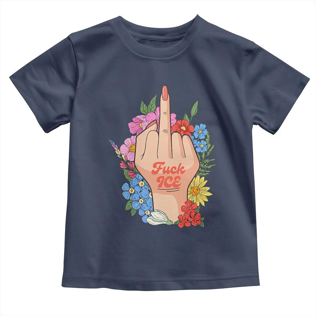 Floral Middle Finger F Ice Toddler T Shirt