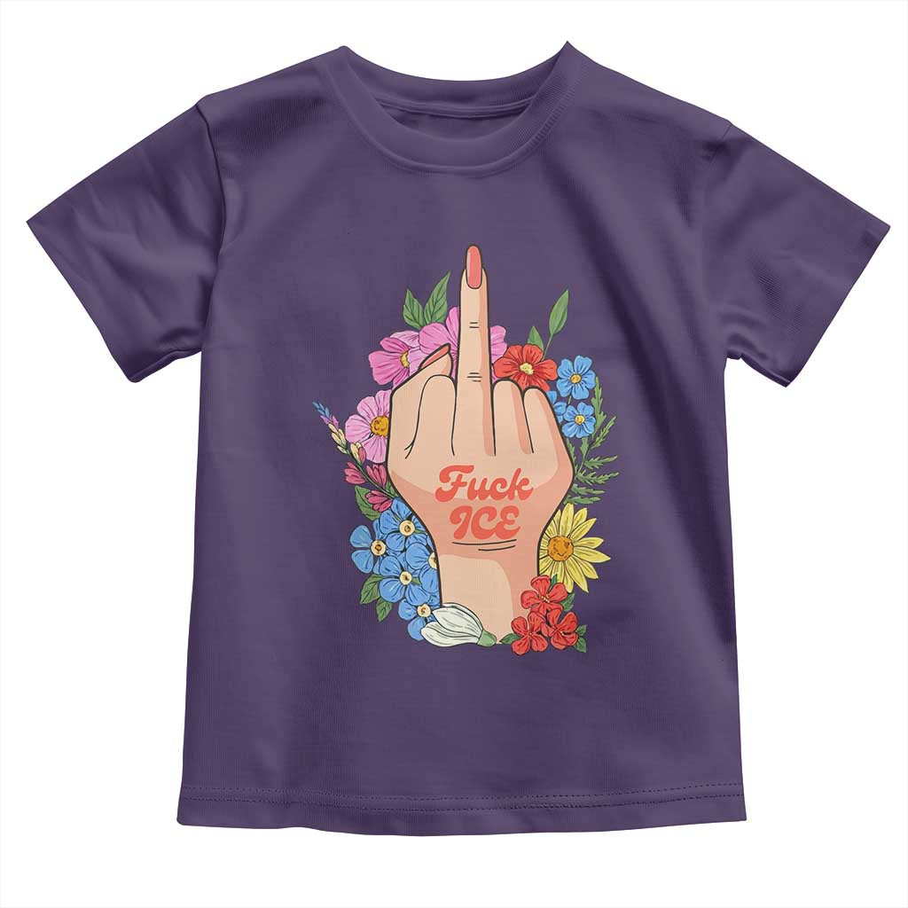 Floral Middle Finger F Ice Toddler T Shirt