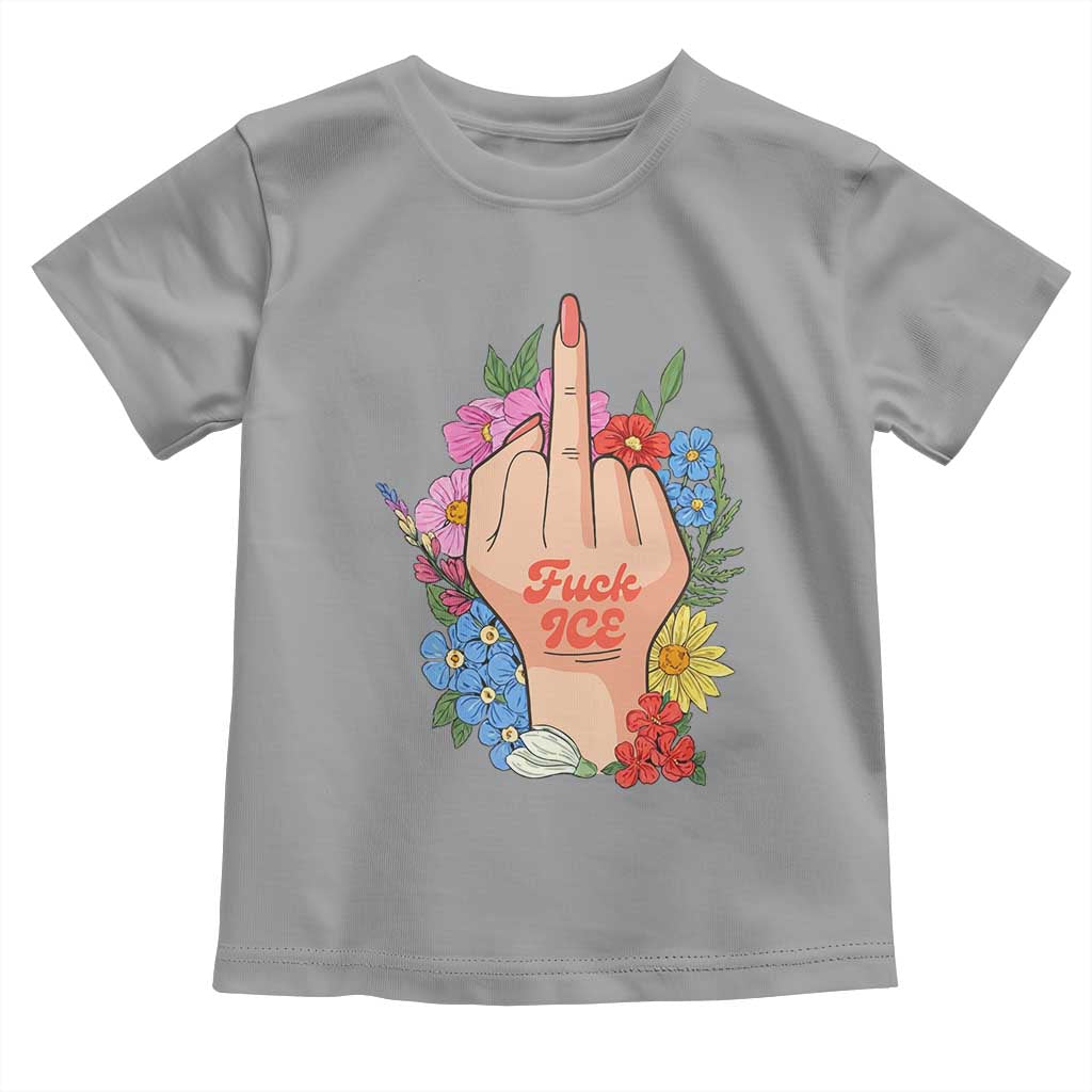 Floral Middle Finger F Ice Toddler T Shirt