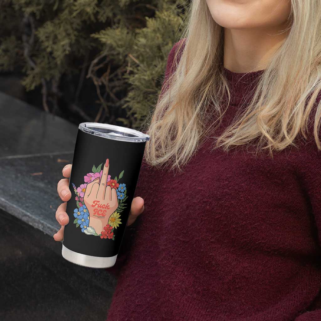 Floral Middle Finger F Ice Tumbler Cup