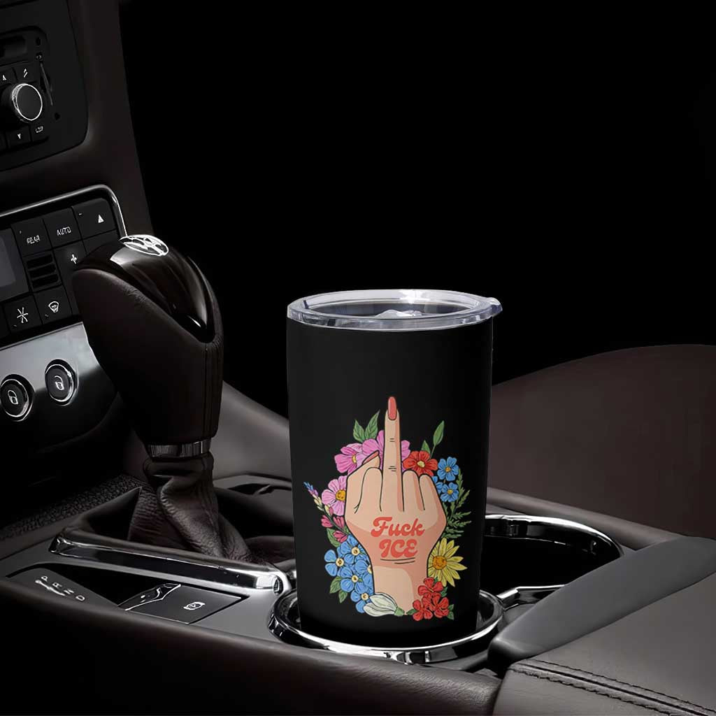 Floral Middle Finger F Ice Tumbler Cup