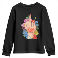 Floral Middle Finger F Ice Youth Sweatshirt