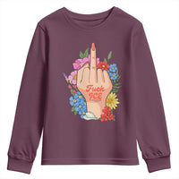 Floral Middle Finger F Ice Youth Sweatshirt