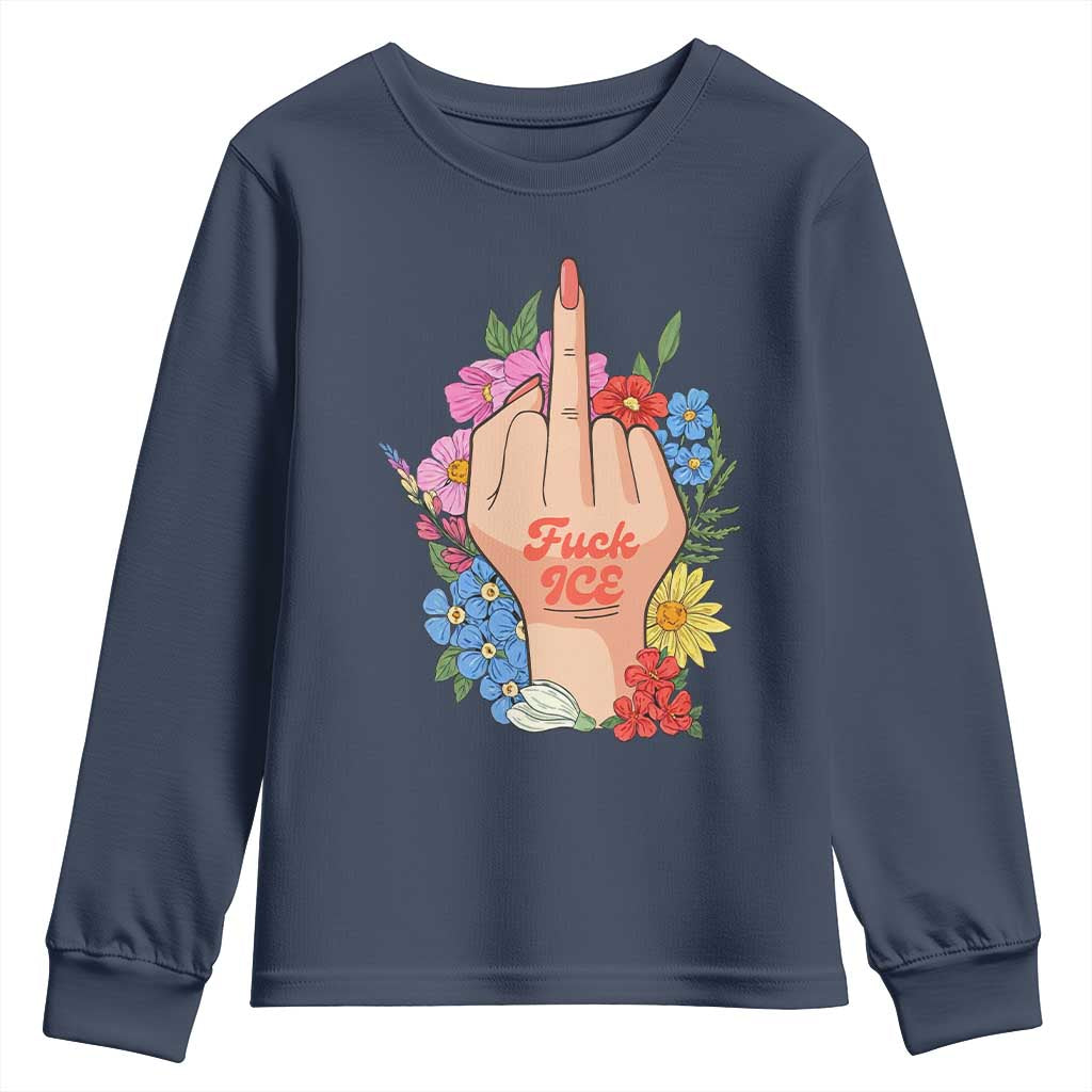 Floral Middle Finger F Ice Youth Sweatshirt