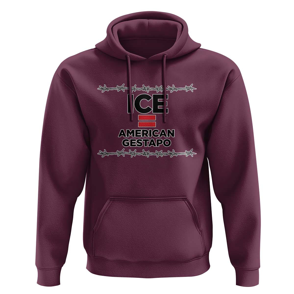 Ice Equals American Gestapo Hoodie Barbed Wire Protest Political Resistance