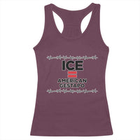 Ice Equals American Gestapo Racerback Tank Top Barbed Wire Protest Political Resistance