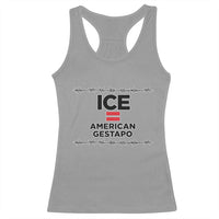Ice Equals American Gestapo Racerback Tank Top Barbed Wire Protest Political Resistance