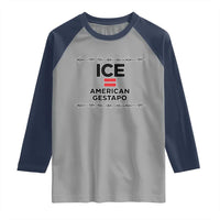 Ice Equals American Gestapo Raglan Shirt Barbed Wire Protest Political Resistance