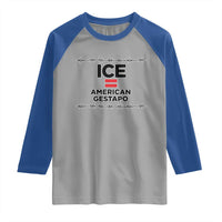 Ice Equals American Gestapo Raglan Shirt Barbed Wire Protest Political Resistance