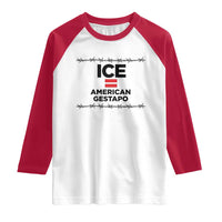 Ice Equals American Gestapo Raglan Shirt Barbed Wire Protest Political Resistance