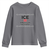 Ice Equals American Gestapo Youth Sweatshirt Barbed Wire Protest Political Resistance