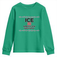 Ice Equals American Gestapo Youth Sweatshirt Barbed Wire Protest Political Resistance