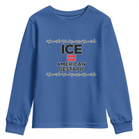 Ice Equals American Gestapo Youth Sweatshirt Barbed Wire Protest Political Resistance