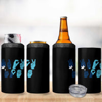 F Ice Out of Minneapolis Hand Signs 4 in 1 Can Cooler Tumbler State Flag Justice Protest Resistance