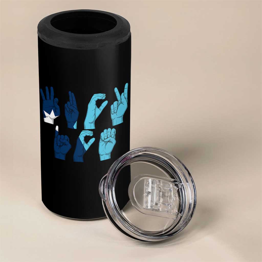 F Ice Out of Minneapolis Hand Signs 4 in 1 Can Cooler Tumbler State Flag Justice Protest Resistance