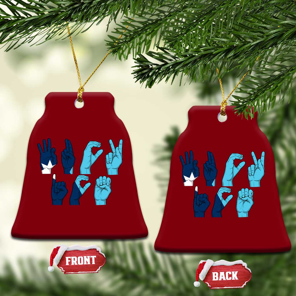 F Ice Out of Minneapolis Hand Signs Ceramic Ornament State Flag Justice Protest Resistance