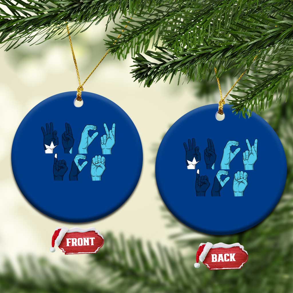 F Ice Out of Minneapolis Hand Signs Ceramic Ornament State Flag Justice Protest Resistance