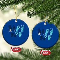 F Ice Out of Minneapolis Hand Signs Ceramic Ornament State Flag Justice Protest Resistance