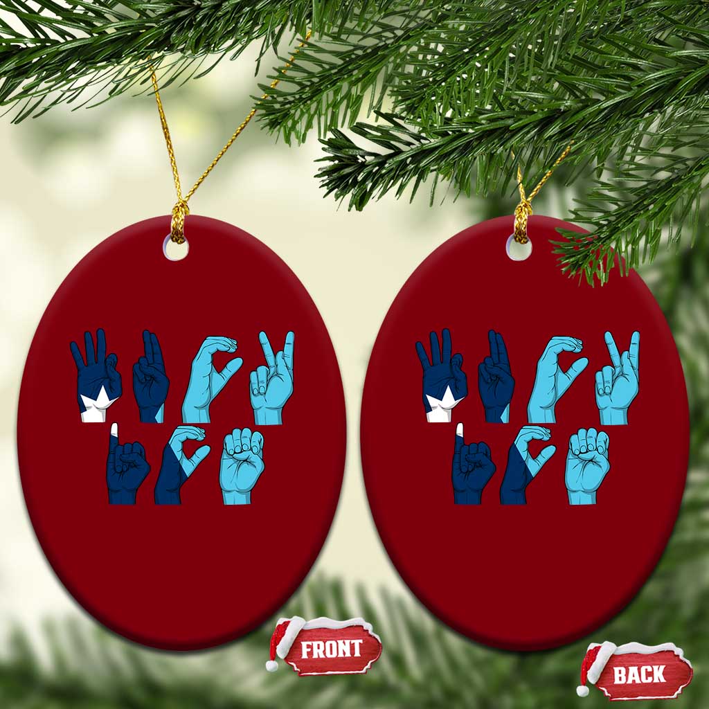 F Ice Out of Minneapolis Hand Signs Ceramic Ornament State Flag Justice Protest Resistance