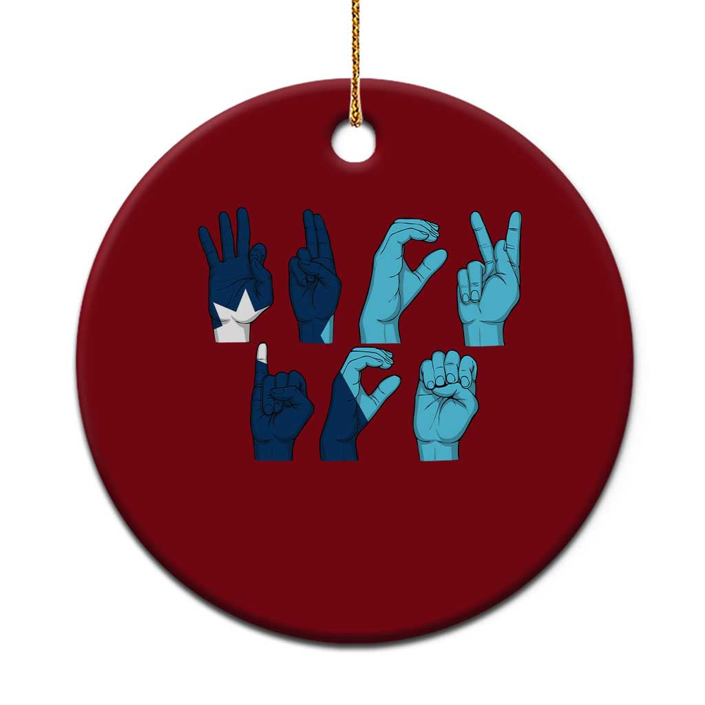 F Ice Out of Minneapolis Hand Signs Ceramic Ornament State Flag Justice Protest Resistance