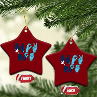F Ice Out of Minneapolis Hand Signs Ceramic Ornament State Flag Justice Protest Resistance