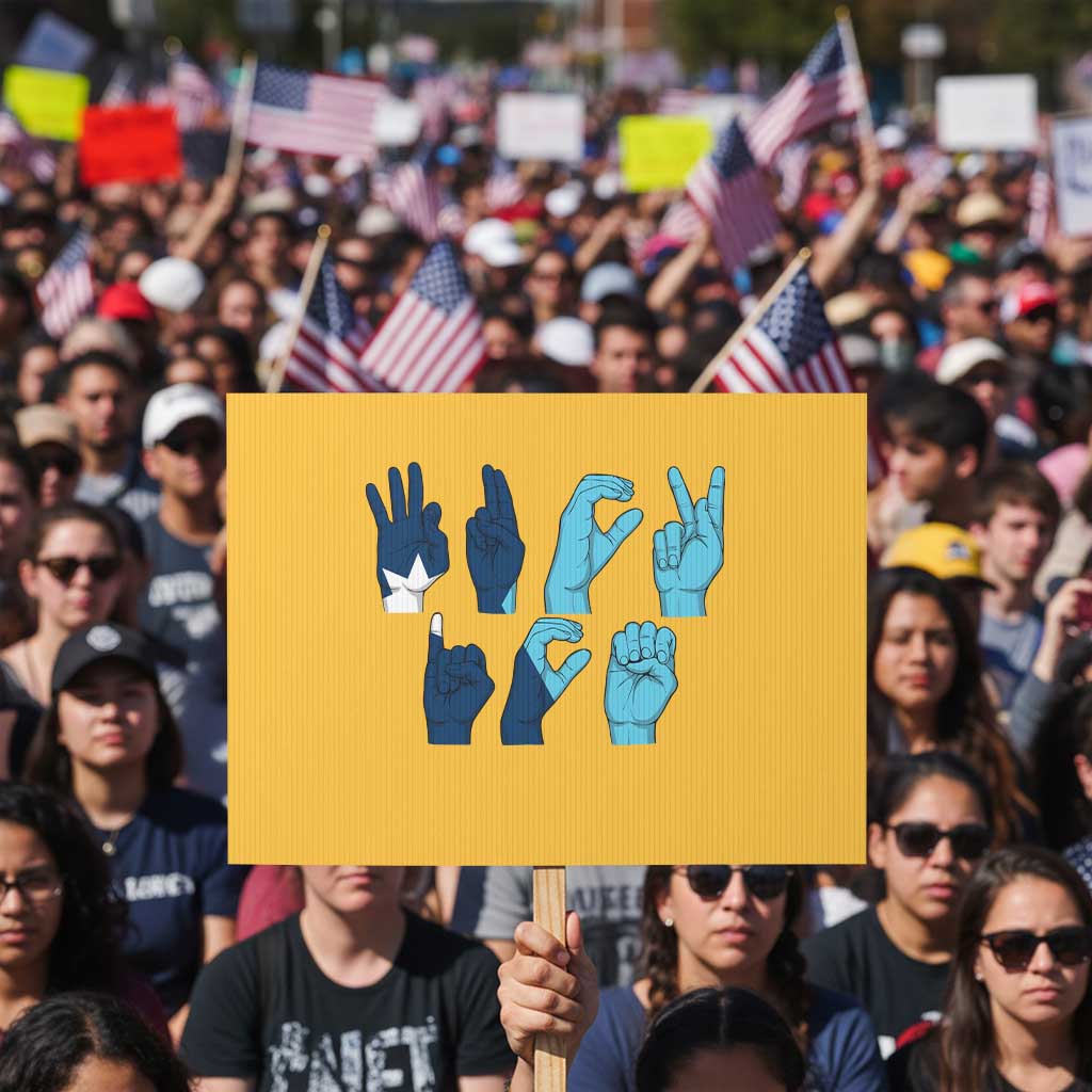 F Ice Out of Minneapolis Hand Signs Protest Sign State Flag Justice Protest Resistance