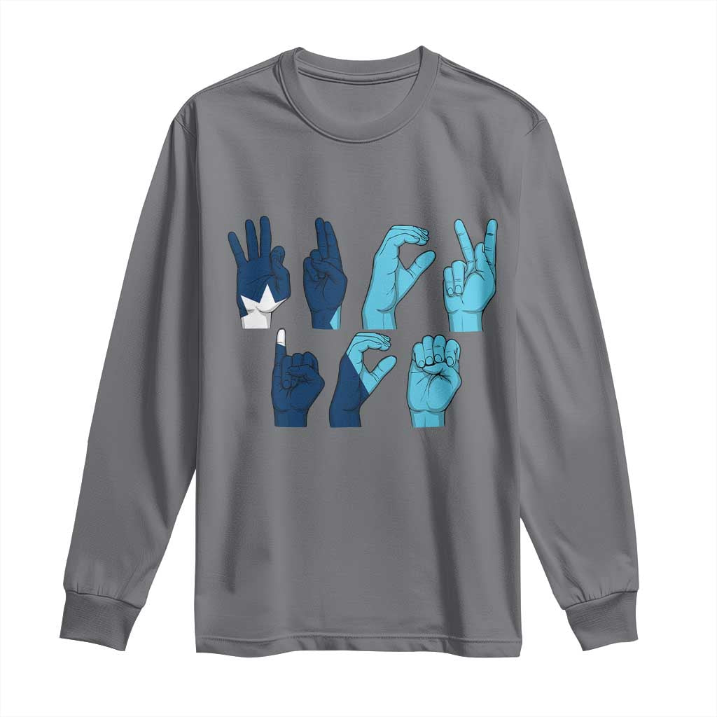 F Ice Out of Minneapolis Hand Signs Long Sleeve Shirt State Flag Justice Protest Resistance