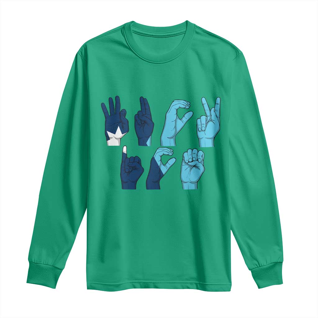 F Ice Out of Minneapolis Hand Signs Long Sleeve Shirt State Flag Justice Protest Resistance