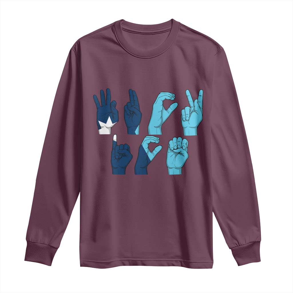 F Ice Out of Minneapolis Hand Signs Long Sleeve Shirt State Flag Justice Protest Resistance
