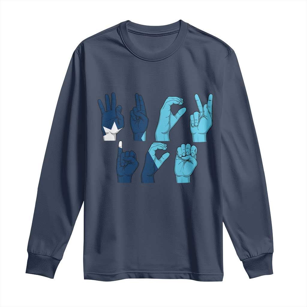 F Ice Out of Minneapolis Hand Signs Long Sleeve Shirt State Flag Justice Protest Resistance
