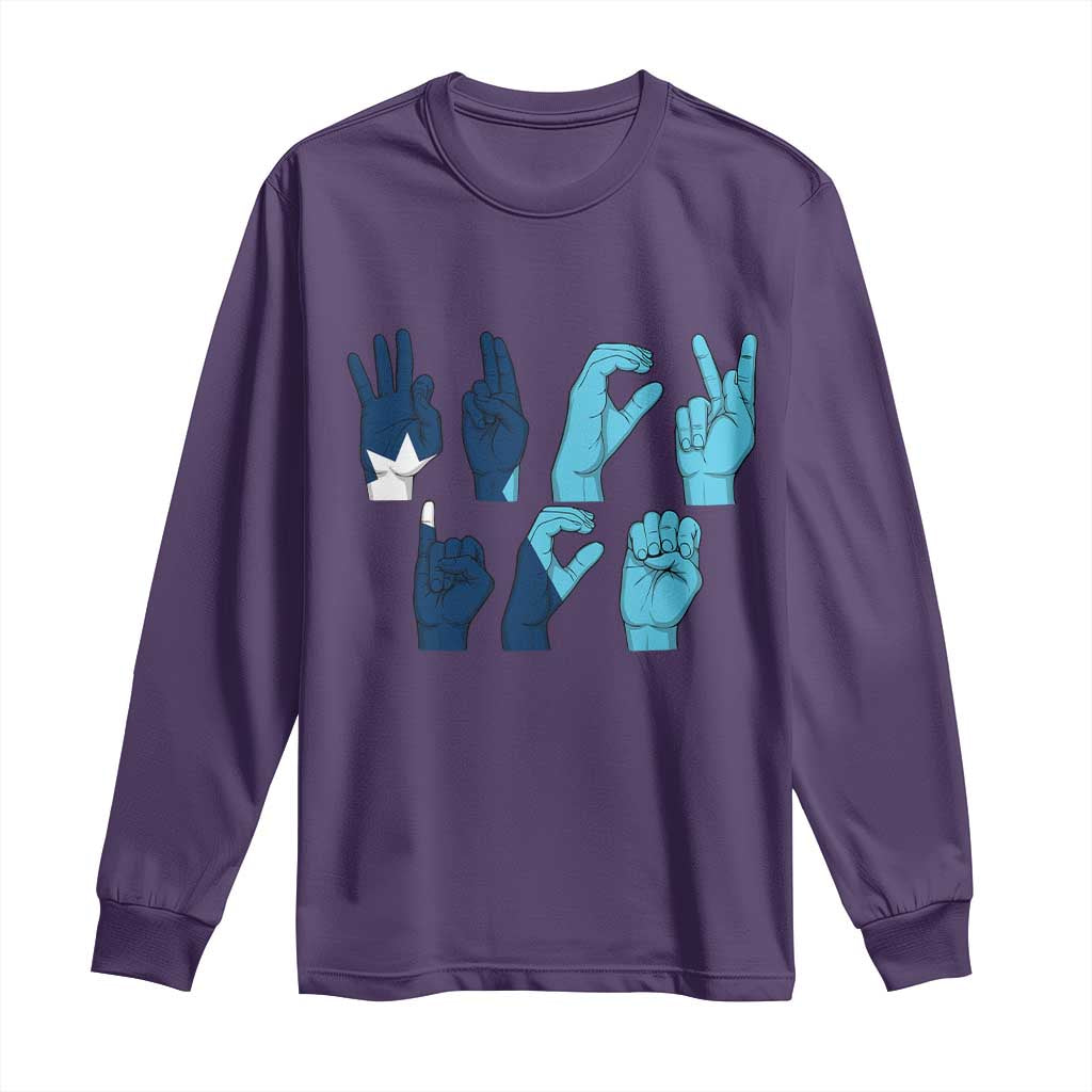 F Ice Out of Minneapolis Hand Signs Long Sleeve Shirt State Flag Justice Protest Resistance