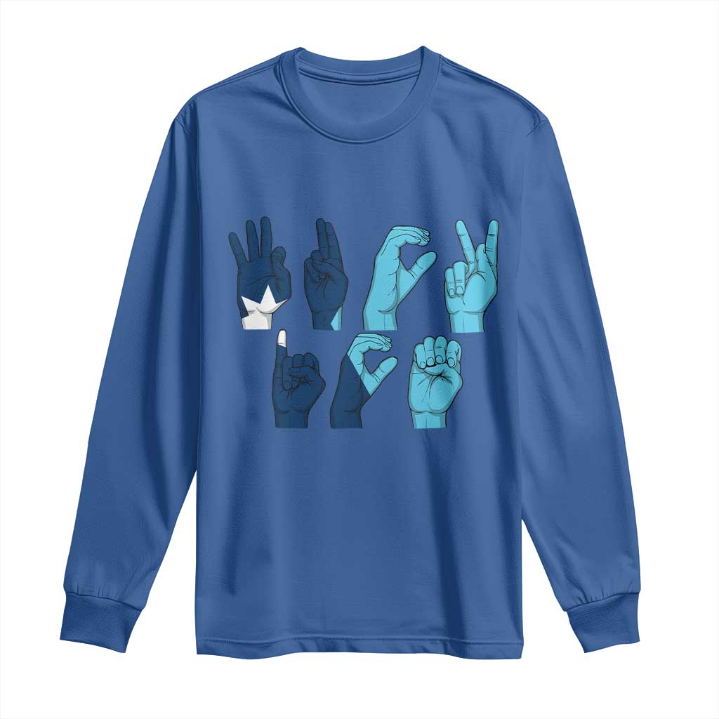 F Ice Out of Minneapolis Hand Signs Long Sleeve Shirt State Flag Justice Protest Resistance