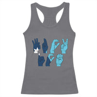 F Ice Out of Minneapolis Hand Signs Racerback Tank Top State Flag Justice Protest Resistance