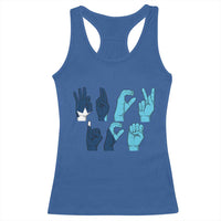 F Ice Out of Minneapolis Hand Signs Racerback Tank Top State Flag Justice Protest Resistance