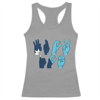 F Ice Out of Minneapolis Hand Signs Racerback Tank Top State Flag Justice Protest Resistance